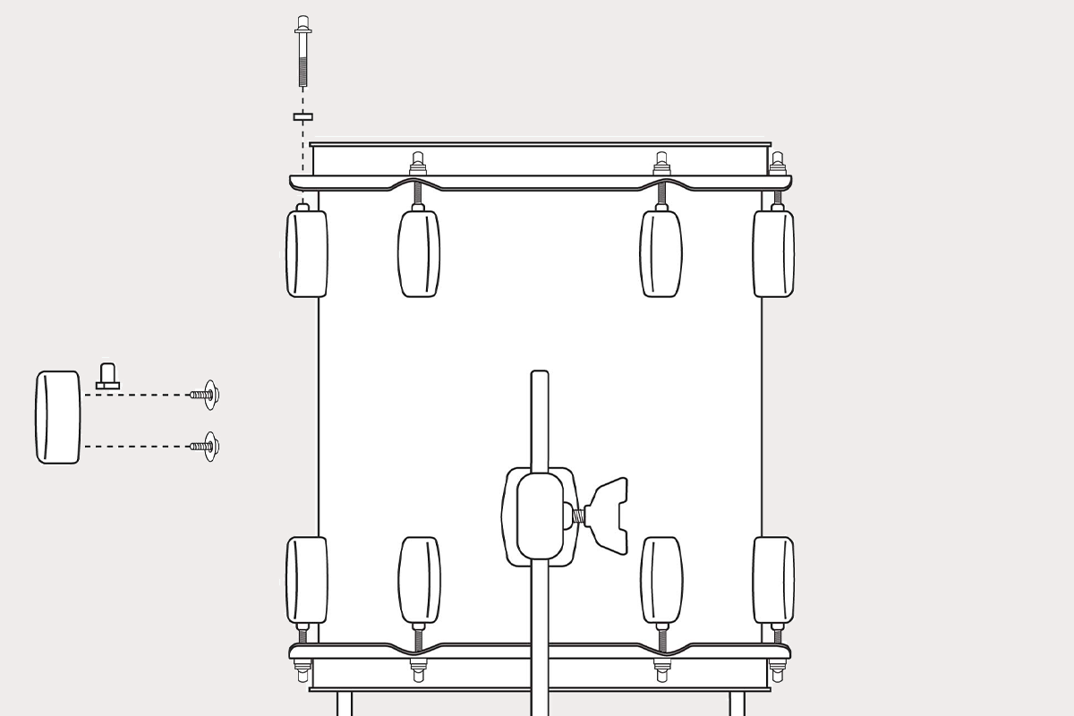 Parts of a Floor Tom