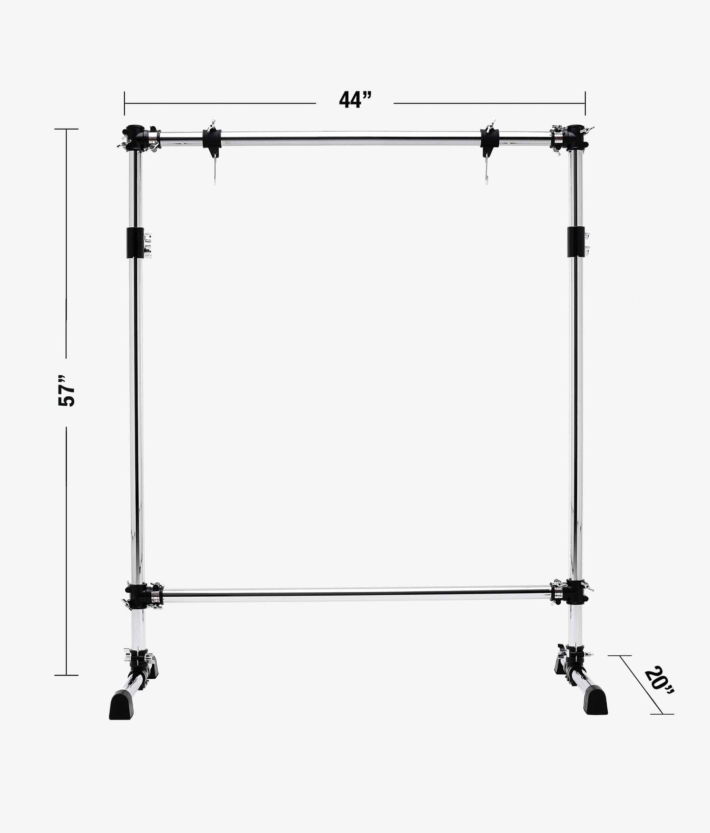 Gibraltar GPRGS-L Straight Bar Gong Stand with Black Clamps - Gong Stand with measurement information | Gibraltar