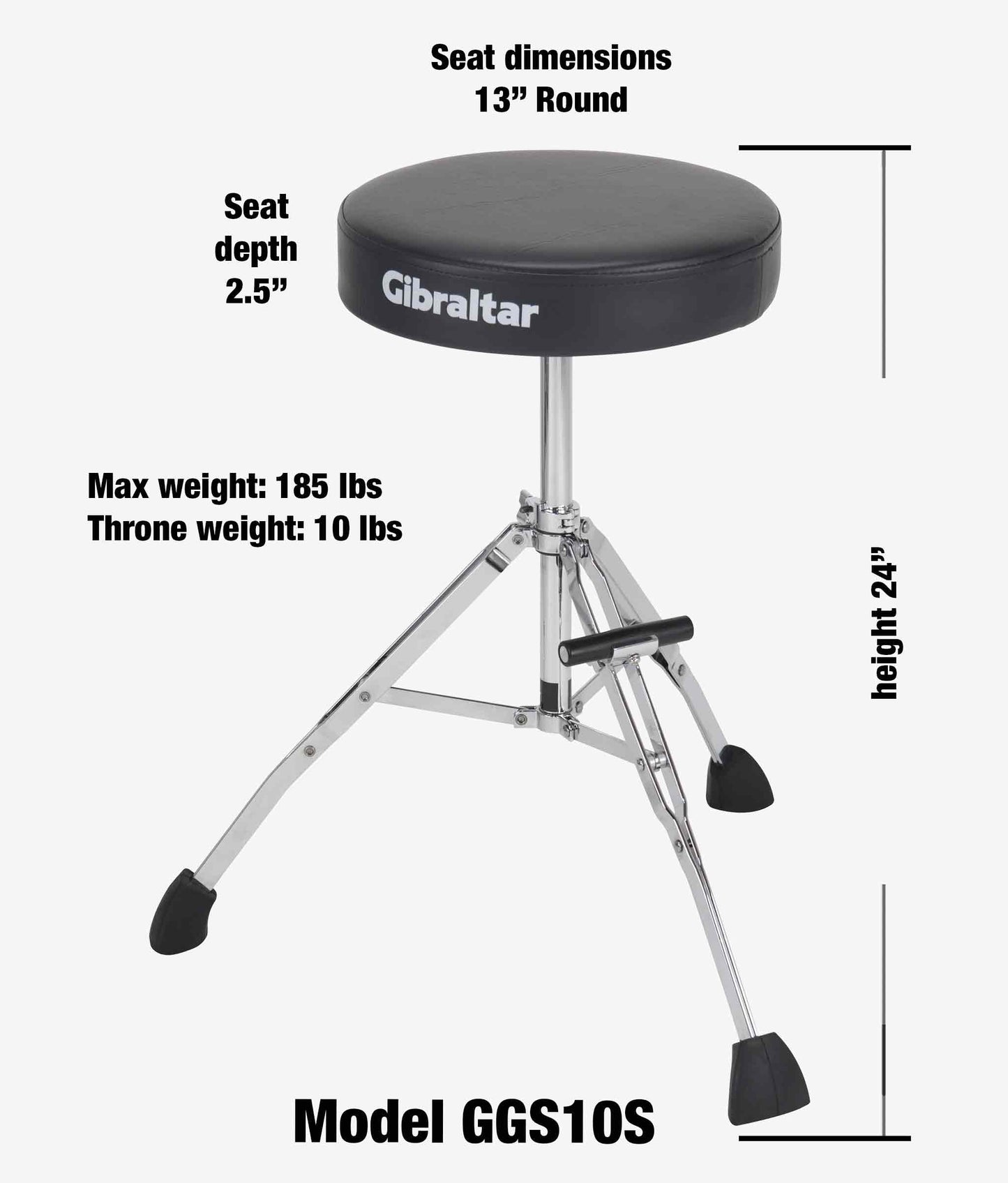 Gibraltar GGS10S 13" Compact Performance Stool with Footrest - Drum Throne | Gibraltar