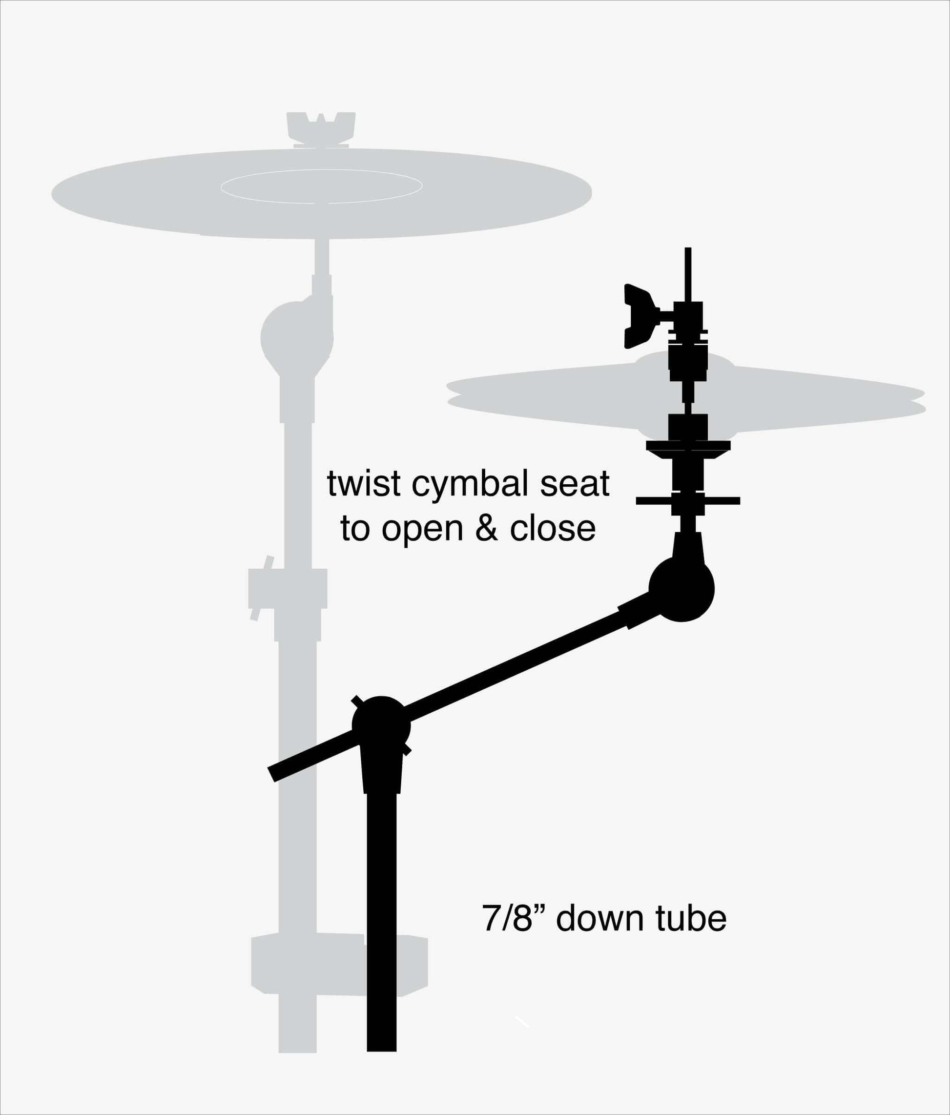 Gibraltar SC-4425XHMB 10" X-Hat Auxiliary Hi Hat Boom Arm with Gearless Brake Tilter - X Hat Cymbal Arm | Gibraltar