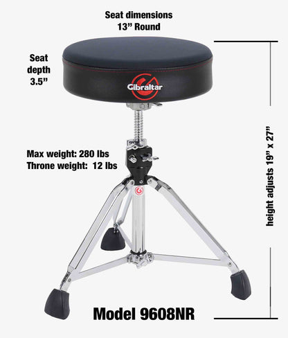 Gibraltar 9608NR 9000 Series 13.75" Neo Round Drum Throne - Drum Throne | Gibraltar