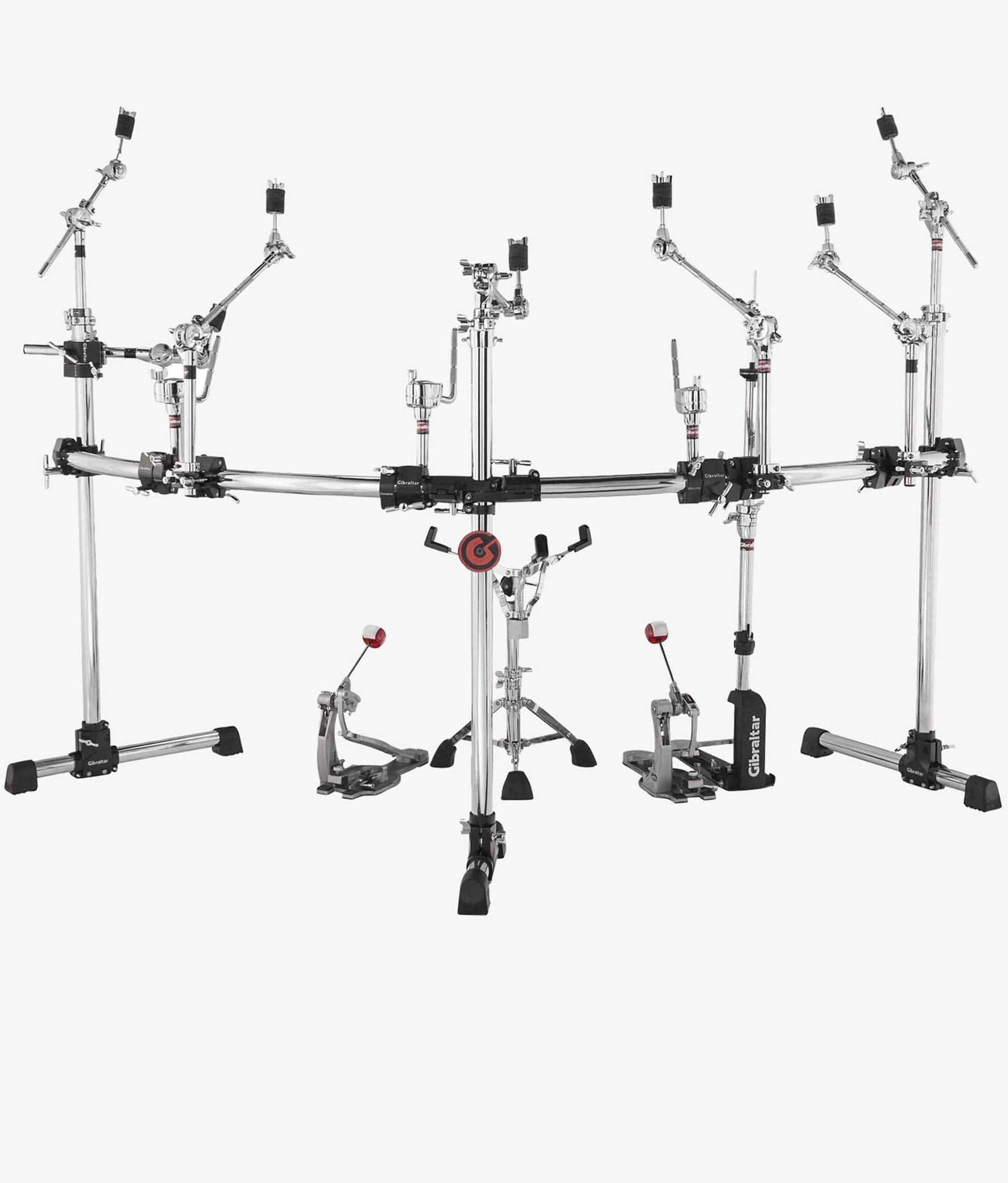  Gibraltar GRS-850DBL Double Bass Drum Sets Rack Pack with Black Clamps drum rack pack
