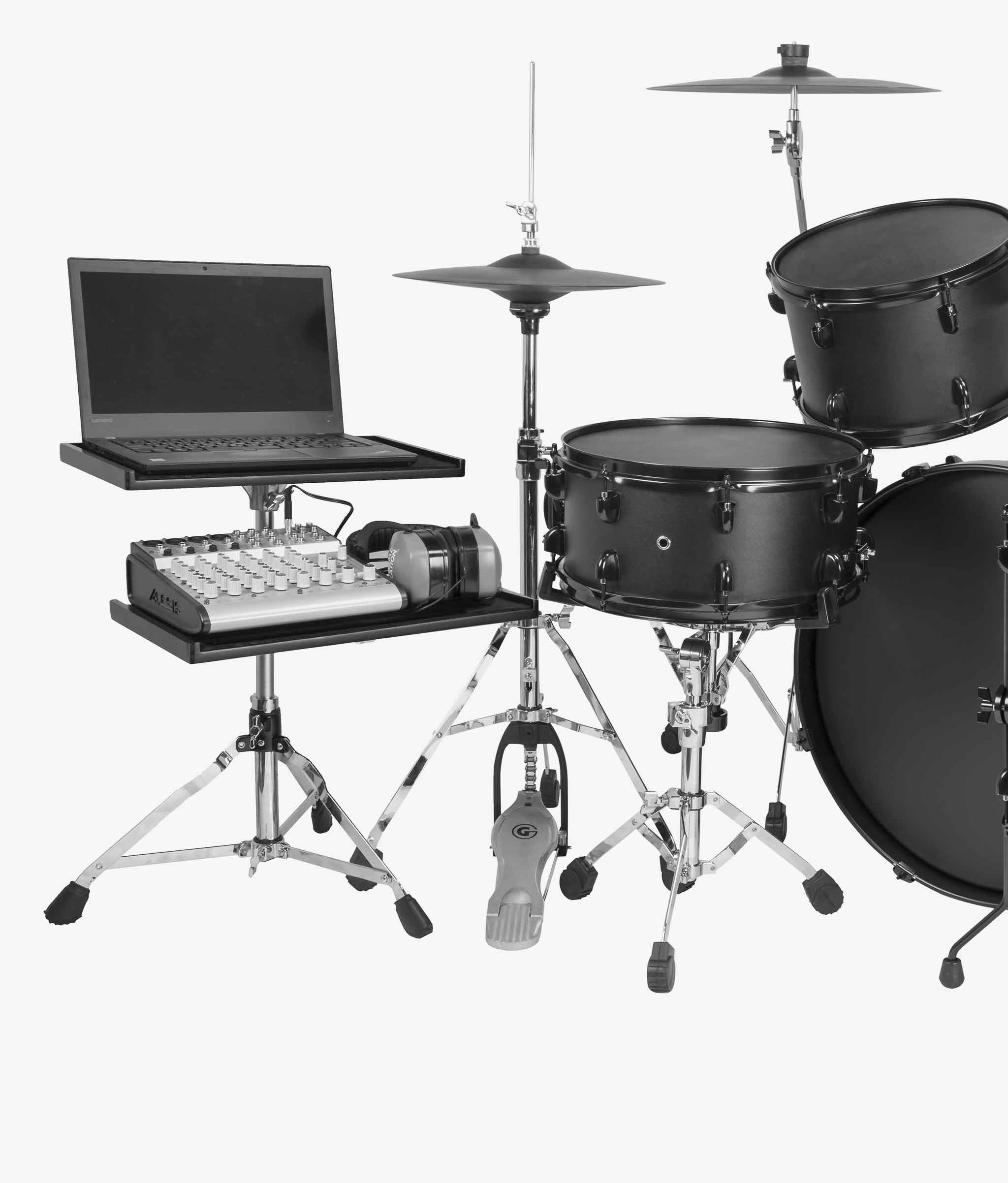 Gibraltar SC-GSE-MNT 16" x 10" Sidekick Essentials Wood Tray with Clamp - Percussion Table | Gibraltar